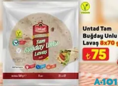 UNTAD TAM BUĞDAY UNLU LAVAŞ 560 G
